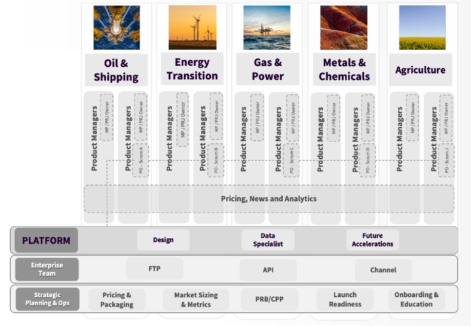 Platts product organization across commodity verticals